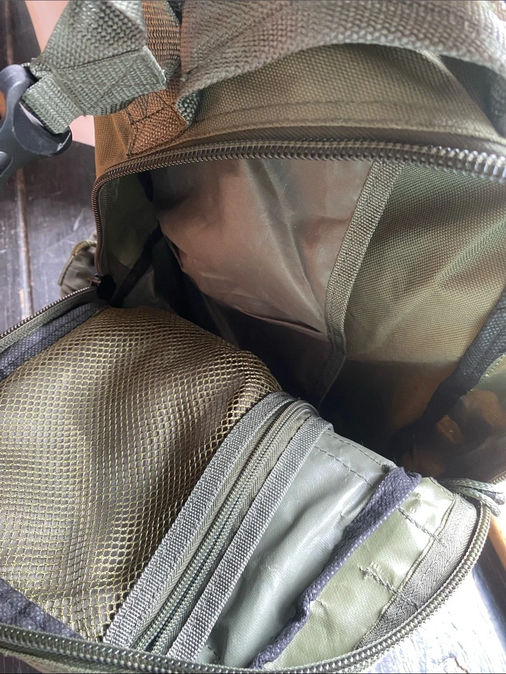 Olive Tactical Sling Backpack with MOLLE Webbing